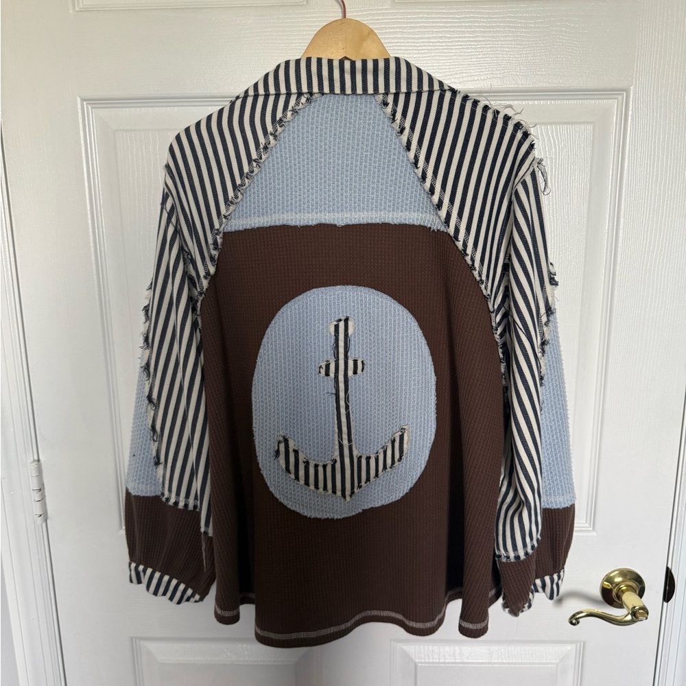 ☀️ NWOT ‘POL’ Nautical Striped Shacket